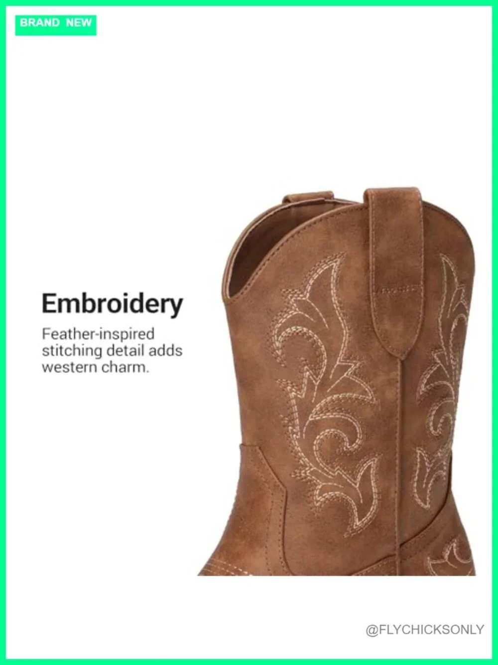 Women's Western Ankle Boots Square Toe Chunky Heels Faux Leather Slip-On